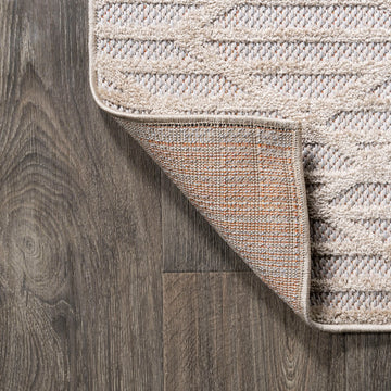 Ararat High-low Pile Moroccan Diamond Modern Indoor/outdoor Area Rug